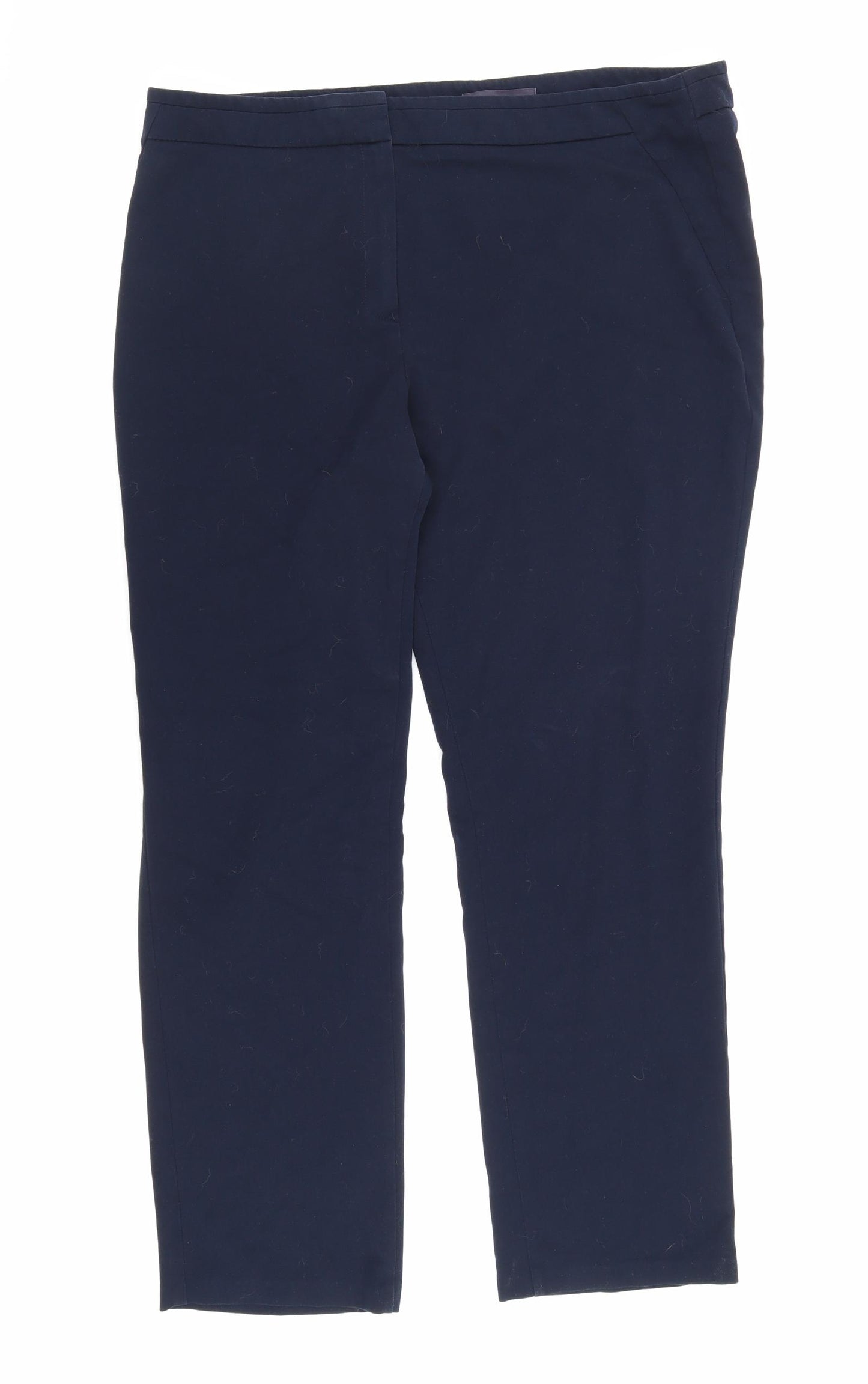 Marks and Spencer Womens Blue Polyester Bloomer Trousers Size 18 L29 in Slim Hook & Eye