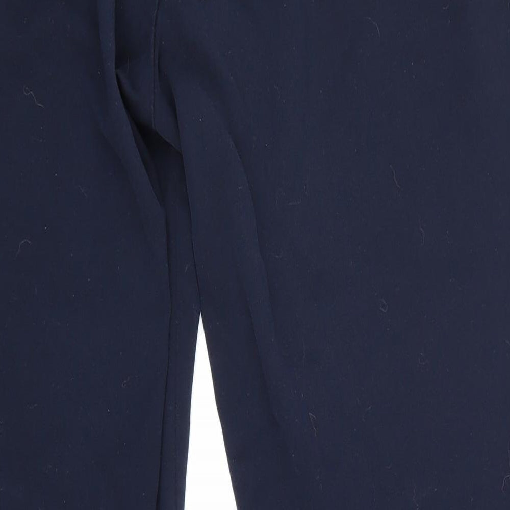 Marks and Spencer Womens Blue Polyester Bloomer Trousers Size 18 L29 in Slim Hook & Eye