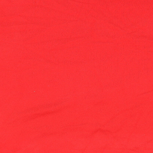 Festive fun Womens Red Round Neck Geometric Acrylic Pullover Jumper Size 12 - All I want for Christmas is Presents