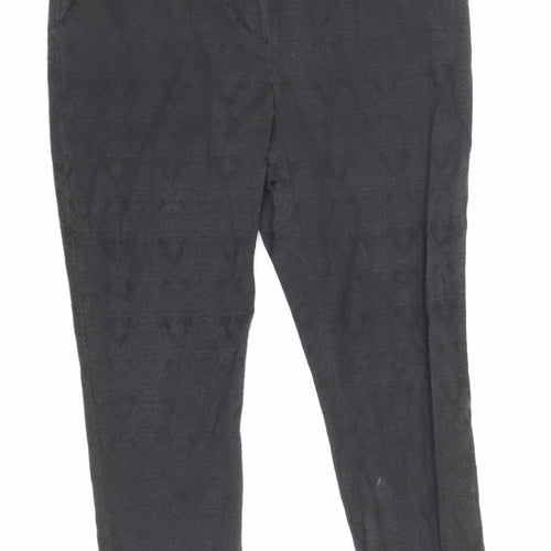 Atmosphere Womens Black Floral Polyester Bloomer Trousers Size 18 L28 in Regular Hook & Eye - Flowers