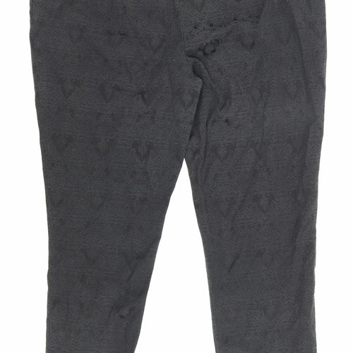 Atmosphere Womens Black Floral Polyester Bloomer Trousers Size 18 L28 in Regular Hook & Eye - Flowers