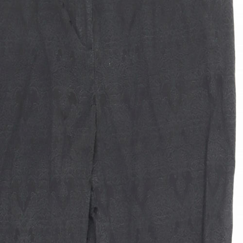 Atmosphere Womens Black Floral Polyester Bloomer Trousers Size 18 L28 in Regular Hook & Eye - Flowers