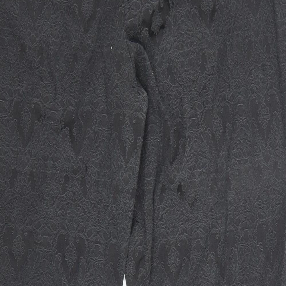 Atmosphere Womens Black Floral Polyester Bloomer Trousers Size 18 L28 in Regular Hook & Eye - Flowers