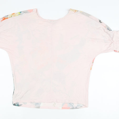 NEXT Womens Multicoloured Floral Viscose Basic T-Shirt Size 8 Round Neck - Flowers