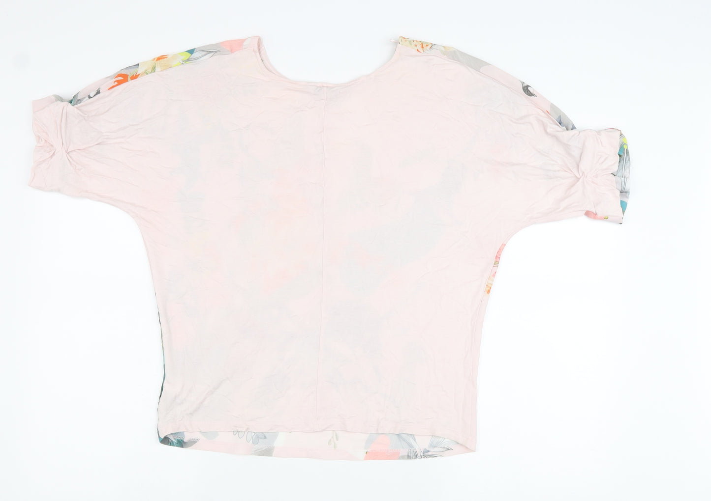 NEXT Womens Multicoloured Floral Viscose Basic T-Shirt Size 8 Round Neck - Flowers