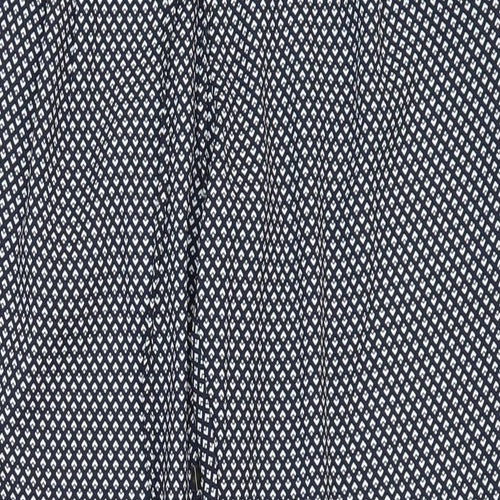 Gap Womens Black Geometric Polyester Carrot Trousers Size S L28 in Regular Drawstring