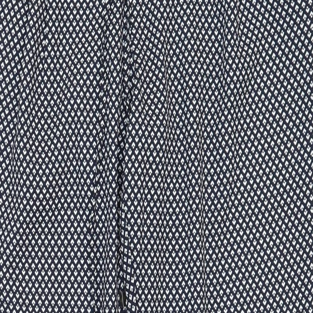 Gap Womens Black Geometric Polyester Carrot Trousers Size S L28 in Regular Drawstring