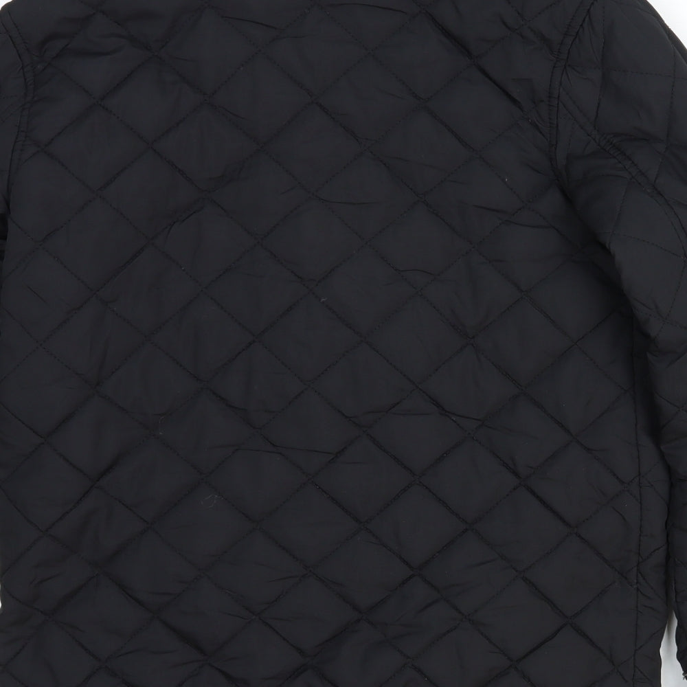 Rebel Girls Black Quilted Coat Size 12-13 Years Zip