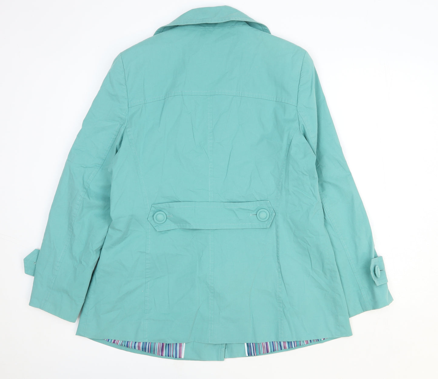 Marks and Spencer Womens Blue Trench Coat Coat Size 16 Button