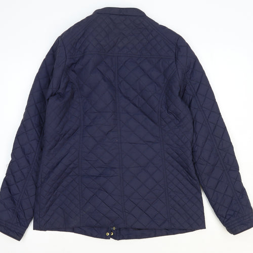 South Womens Blue Quilted Coat Size 14 Zip