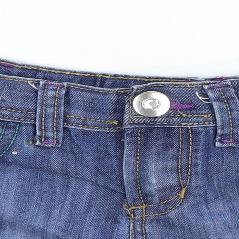 Cherokee Girls Blue Cotton Hot Pants Shorts Size 8-9 Years Regular Zip