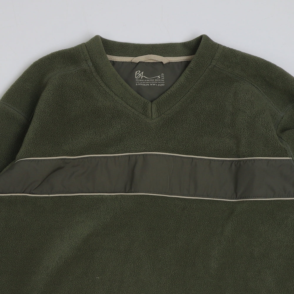 BHS Mens Green Polyester Pullover Sweatshirt Size M