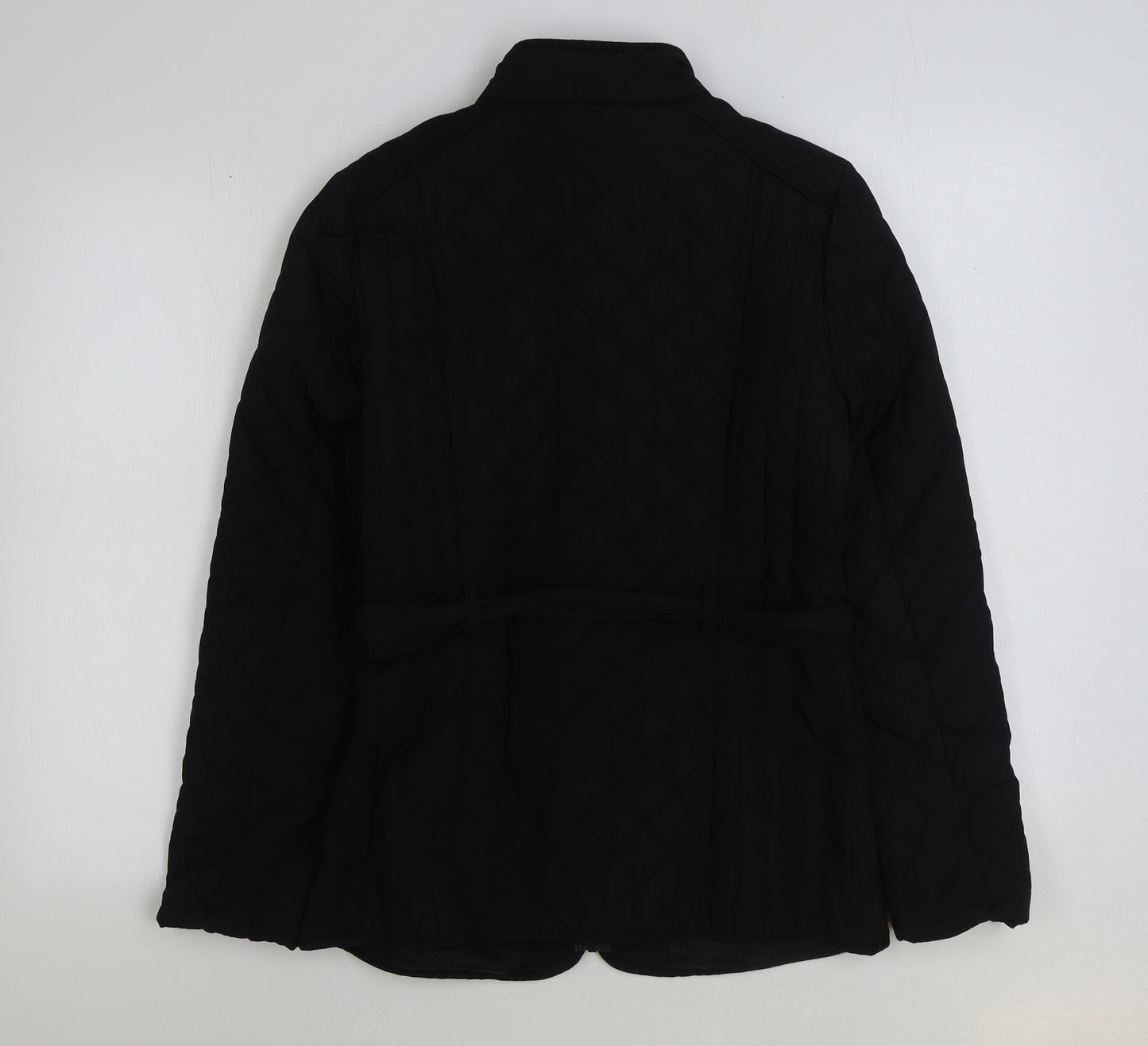 BHS Womens Black Puffer Jacket Coat Size 10 Button