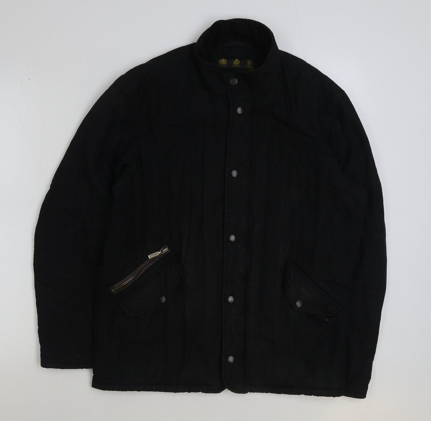 Barbour Mens Black Parka Coat Size S Zip