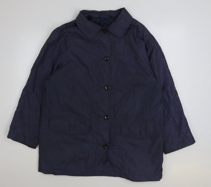 marks and Womens Grey Jacket Coat Size 14 Button