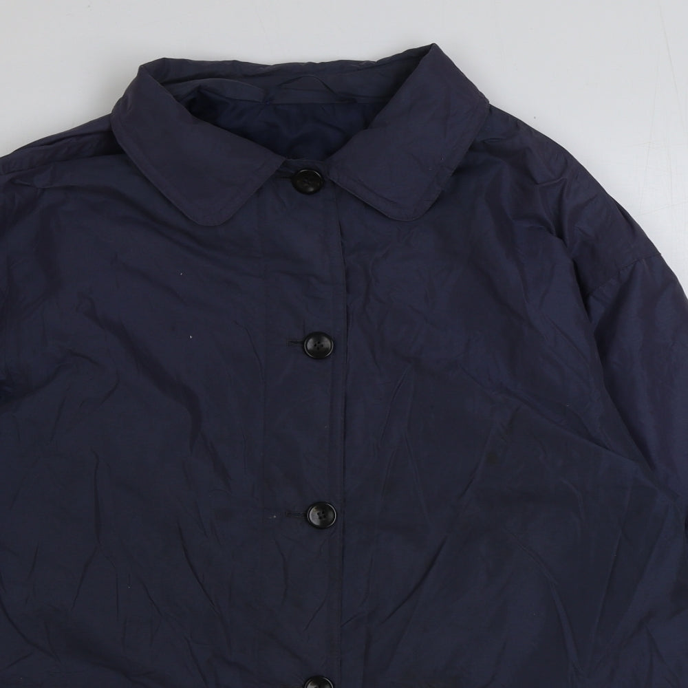 marks and Womens Grey Jacket Coat Size 14 Button