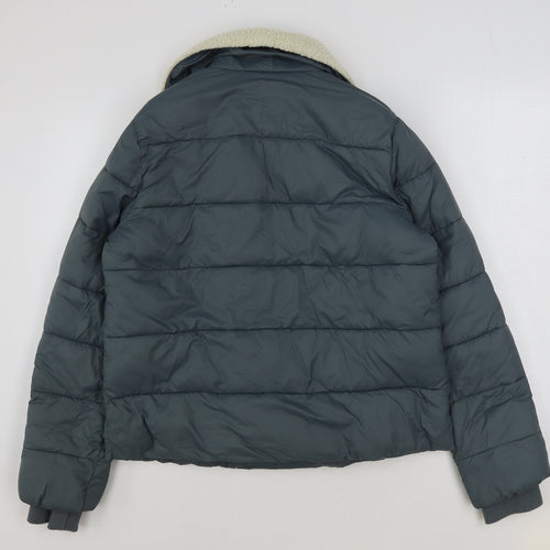 White Stuff Womens Blue Bomber Jacket Coat Size 12 Zip