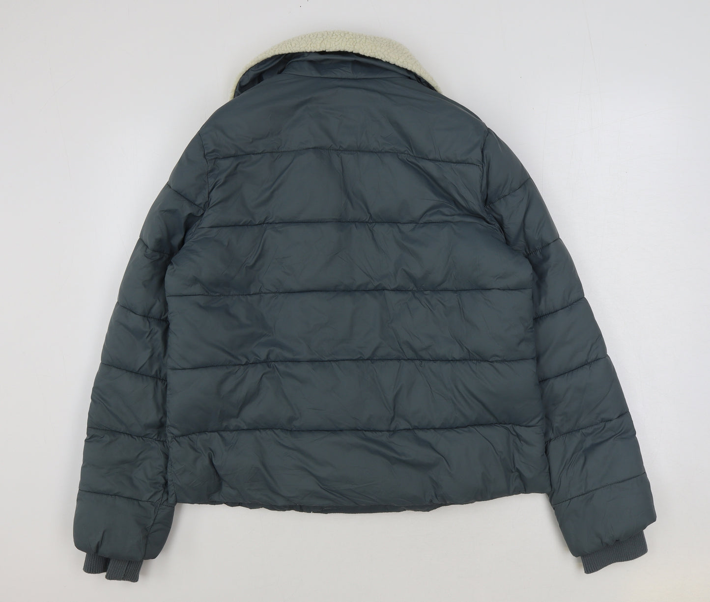 White Stuff Womens Blue Bomber Jacket Coat Size 12 Zip