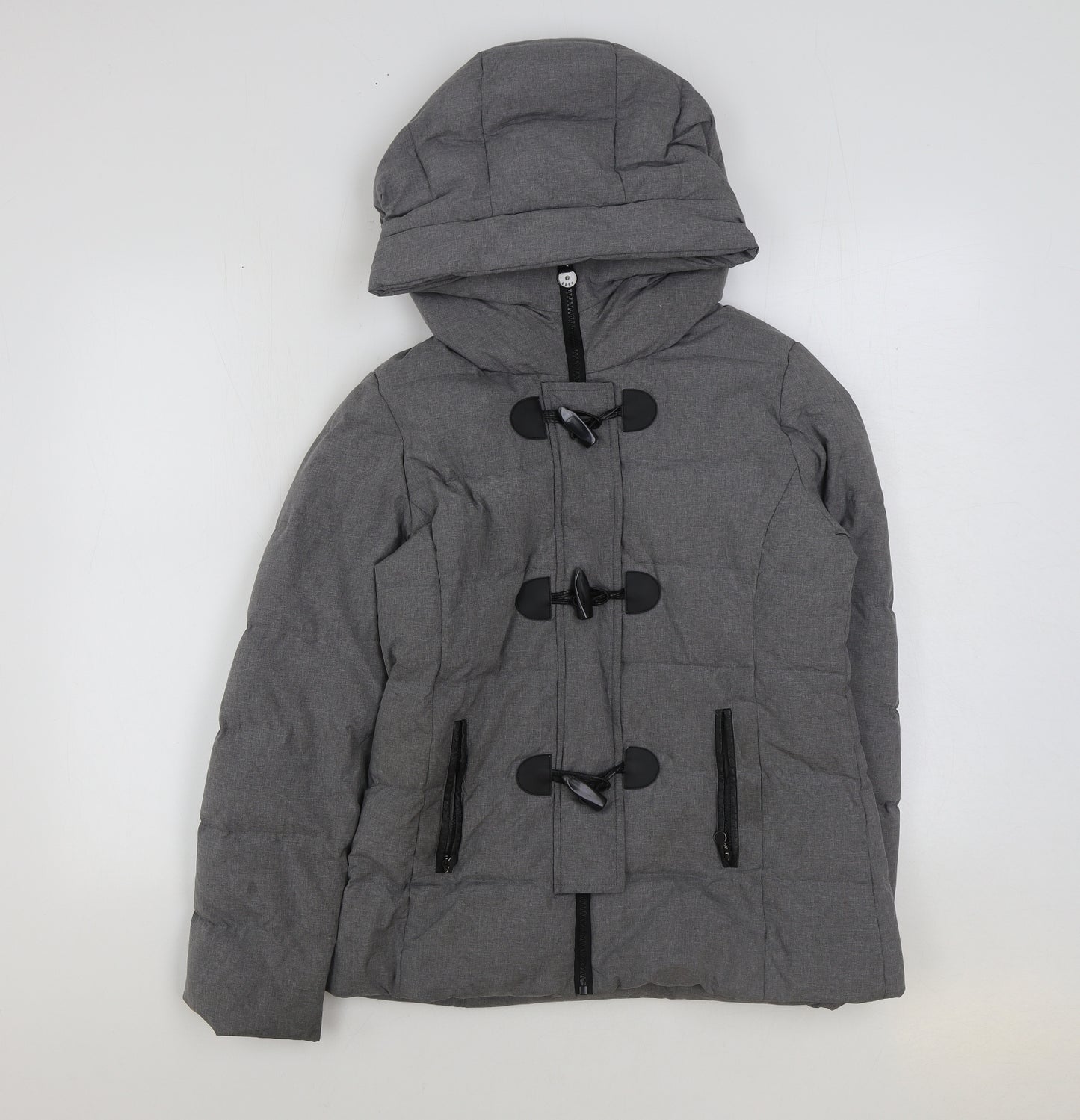 Elsy Womens Grey Puffer Jacket Coat Size 16 Zip