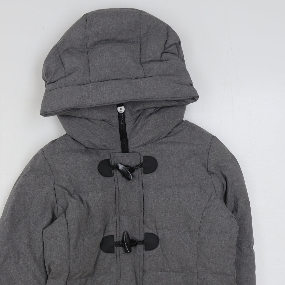 Elsy Womens Grey Puffer Jacket Coat Size 16 Zip