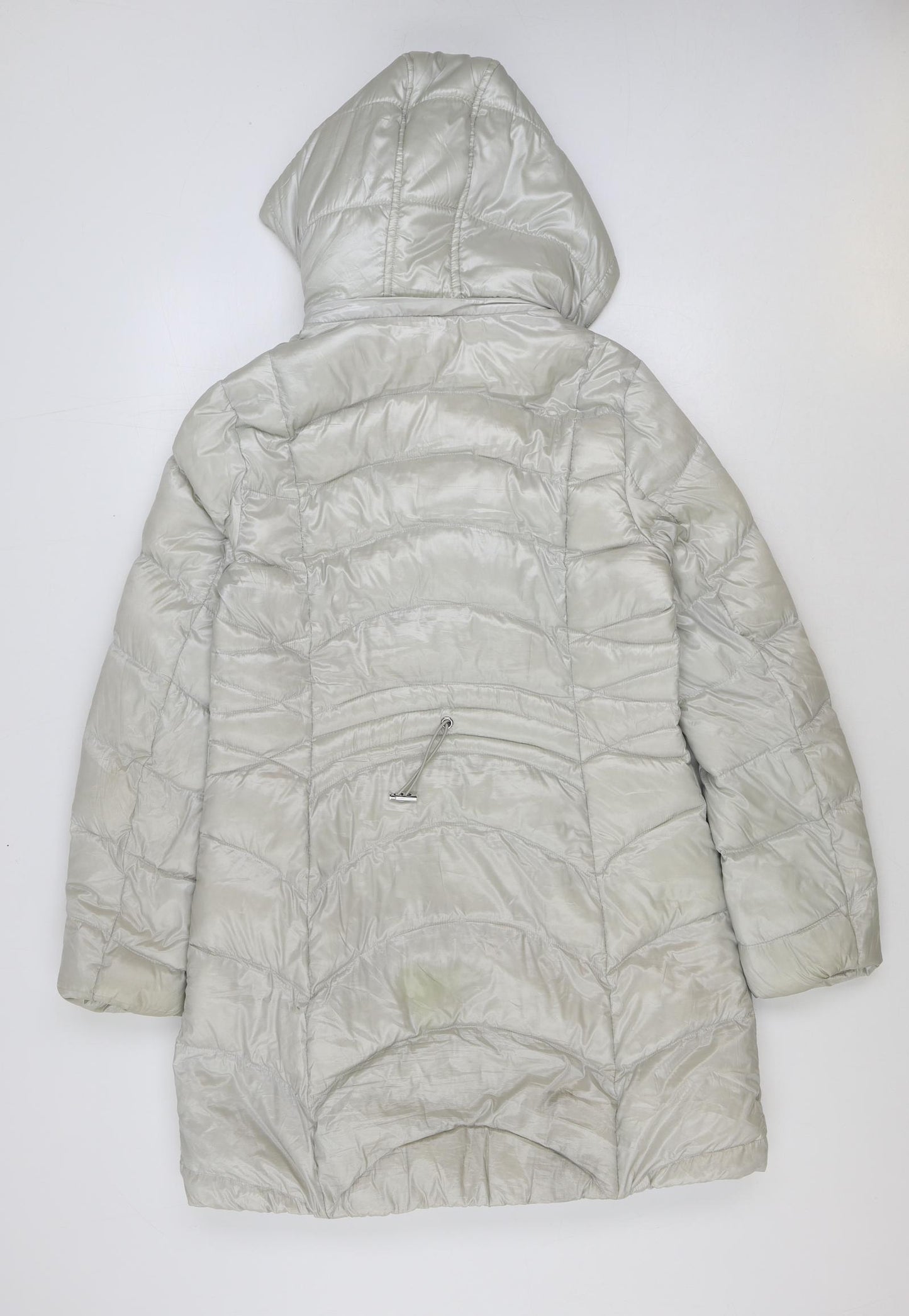 Via Spiga Womens White Puffer Jacket Coat Size M Zip