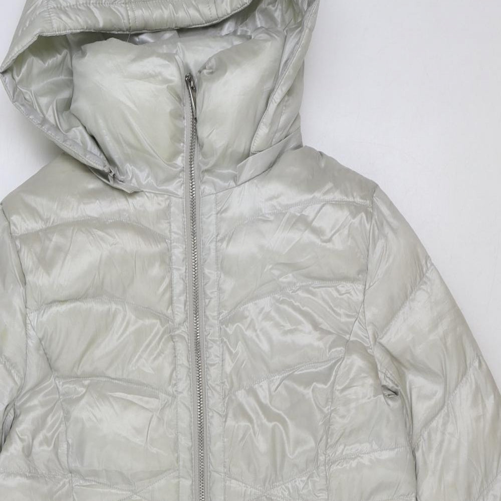 Via Spiga Womens White Puffer Jacket Coat Size M Zip