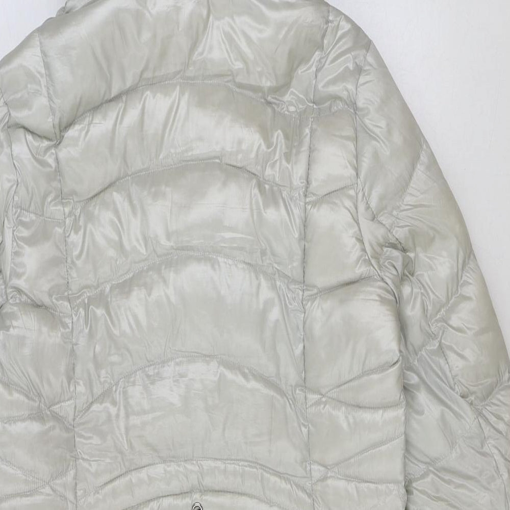 Via Spiga Womens White Puffer Jacket Coat Size M Zip