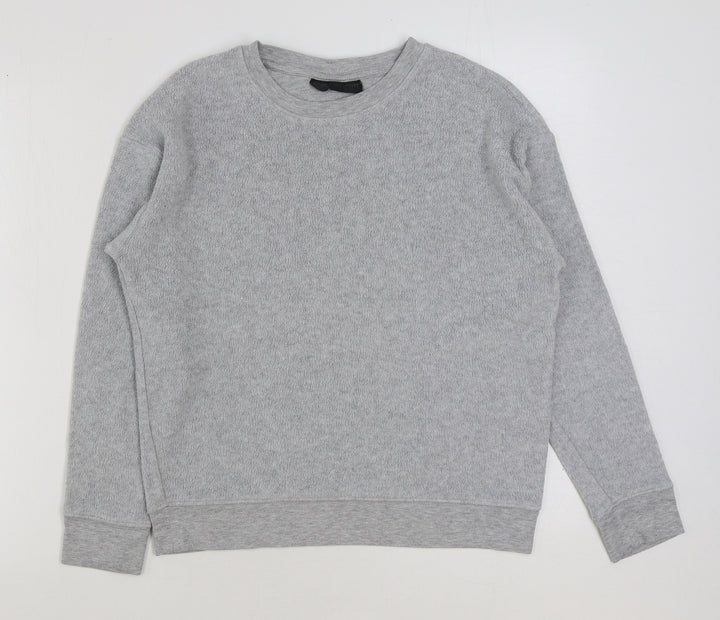 Topshop Womens Grey Polyester Pullover Sweatshirt Size 6 Pullover