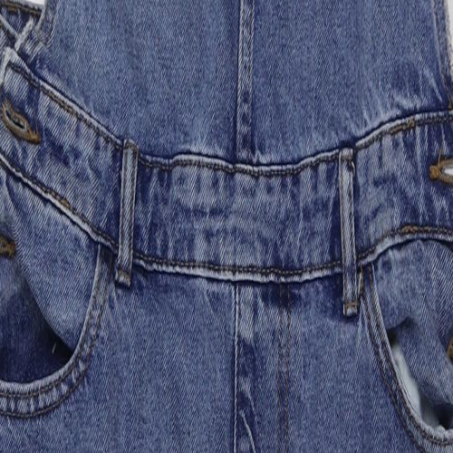 Denim & Co. Womens Blue Cotton Dungaree One-Piece Size 10 L28 in Buckle
