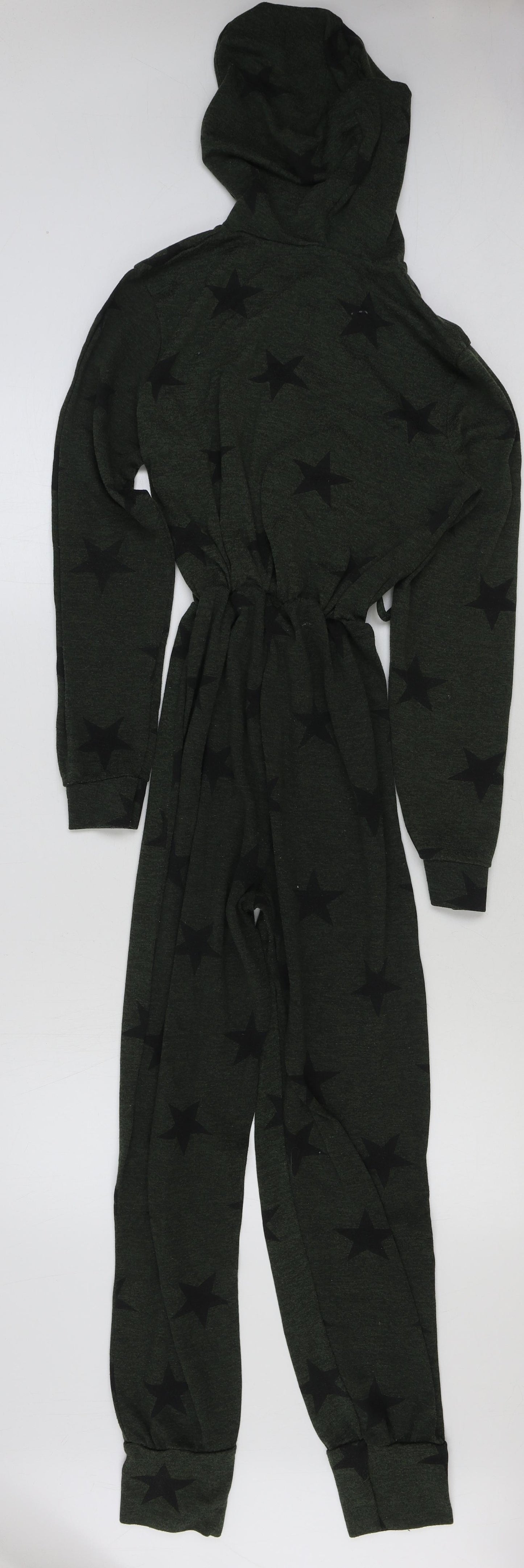 selec Womens Green Geometric Polyester Top One Piece Size M Zip