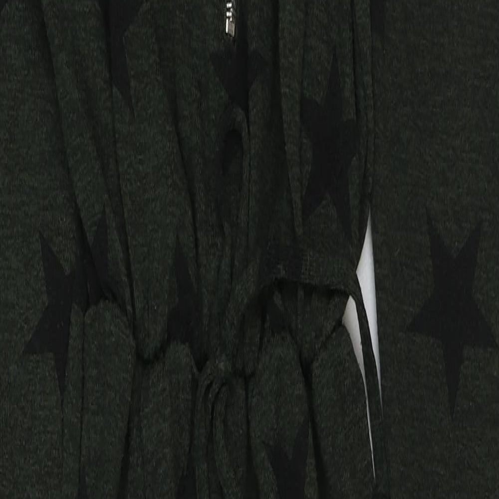 selec Womens Green Geometric Polyester Top One Piece Size M Zip