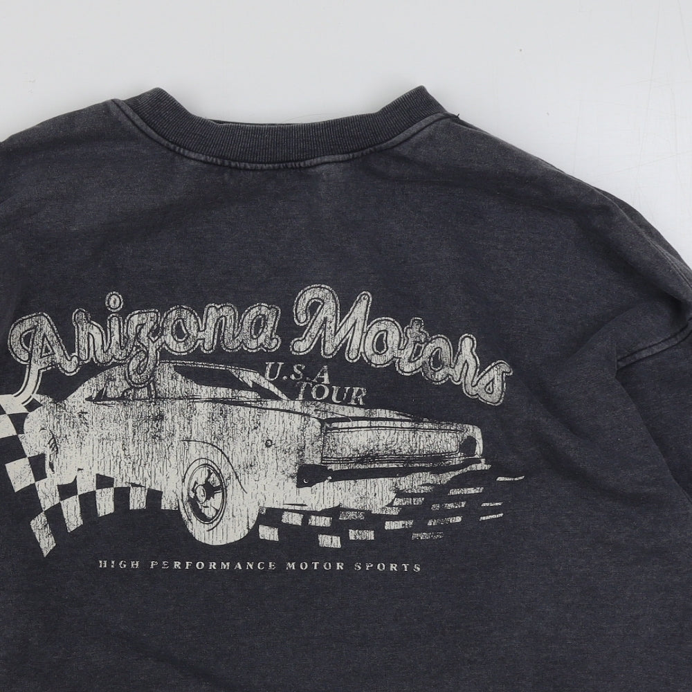 H&M Mens Grey Polyester Pullover Sweatshirt Size S - Arizona Motors