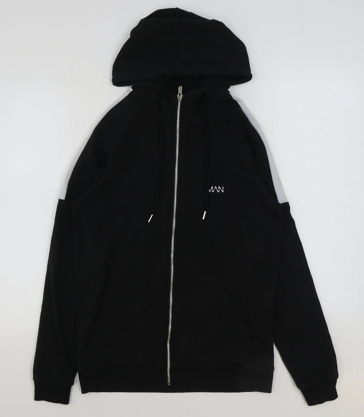 Boohoo Mens Beige Cotton Full Zip Hoodie Size S