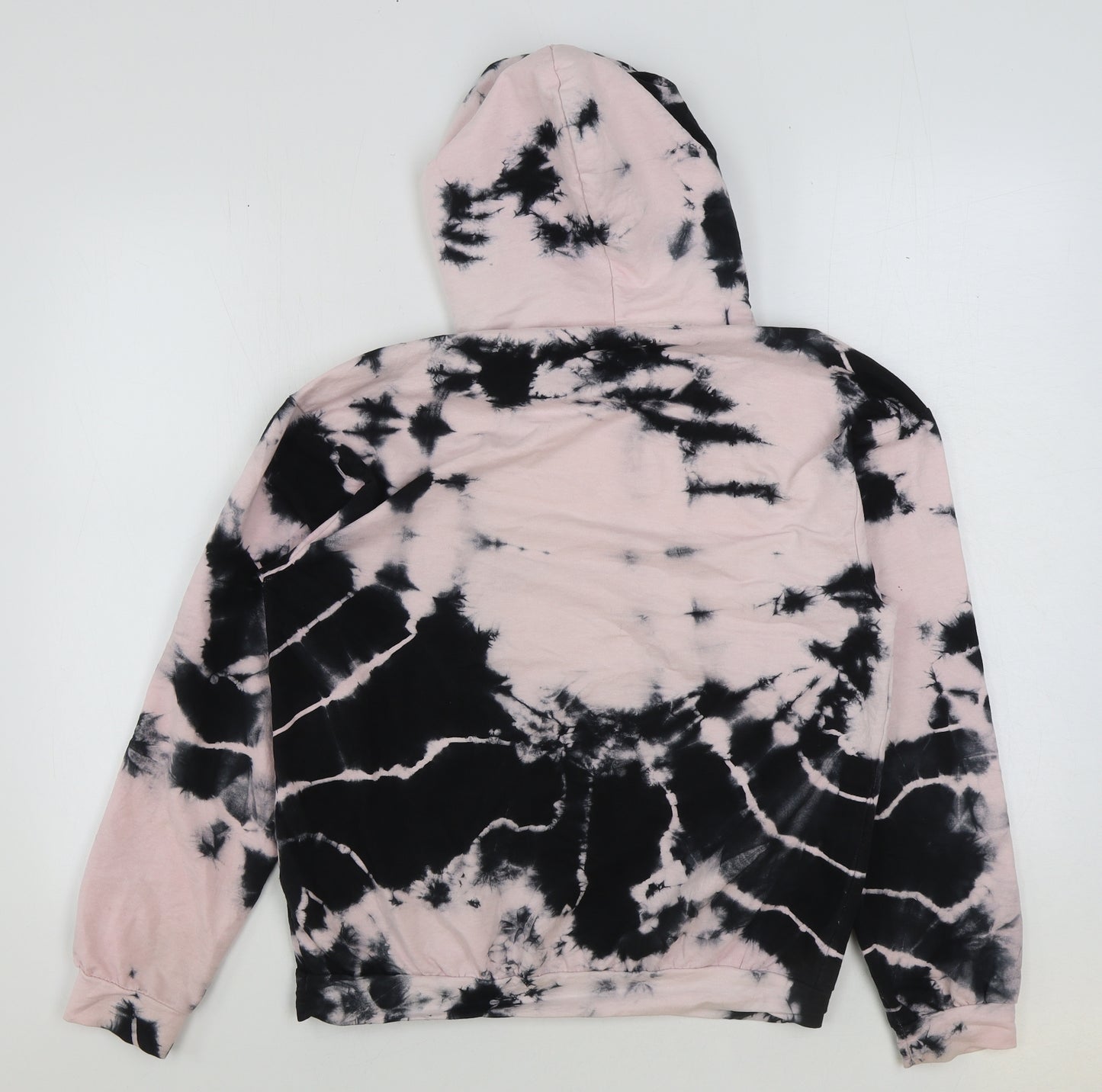 Boohoo Womens Pink Geometric Polyester Pullover Hoodie Size 10 Pullover