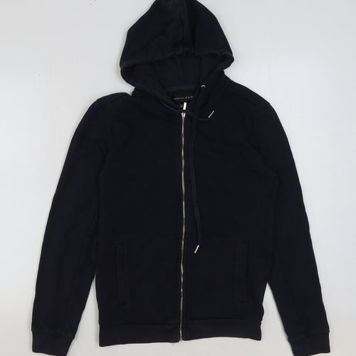 Zara Womens Blue Cotton Full Zip Hoodie Size S Zip