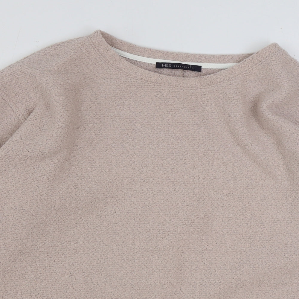 marks and Womens Pink Polyester Pullover Sweatshirt Size 14 Pullover