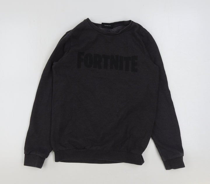 matala Boys Grey Cotton Pullover Sweatshirt Size 12 Years Pullover - Fortnite