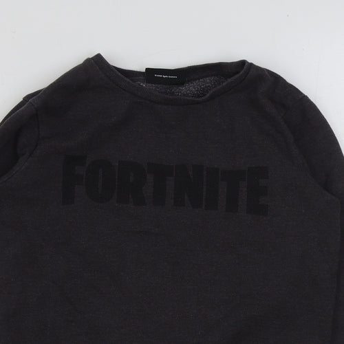 matala Boys Grey Cotton Pullover Sweatshirt Size 12 Years Pullover - Fortnite