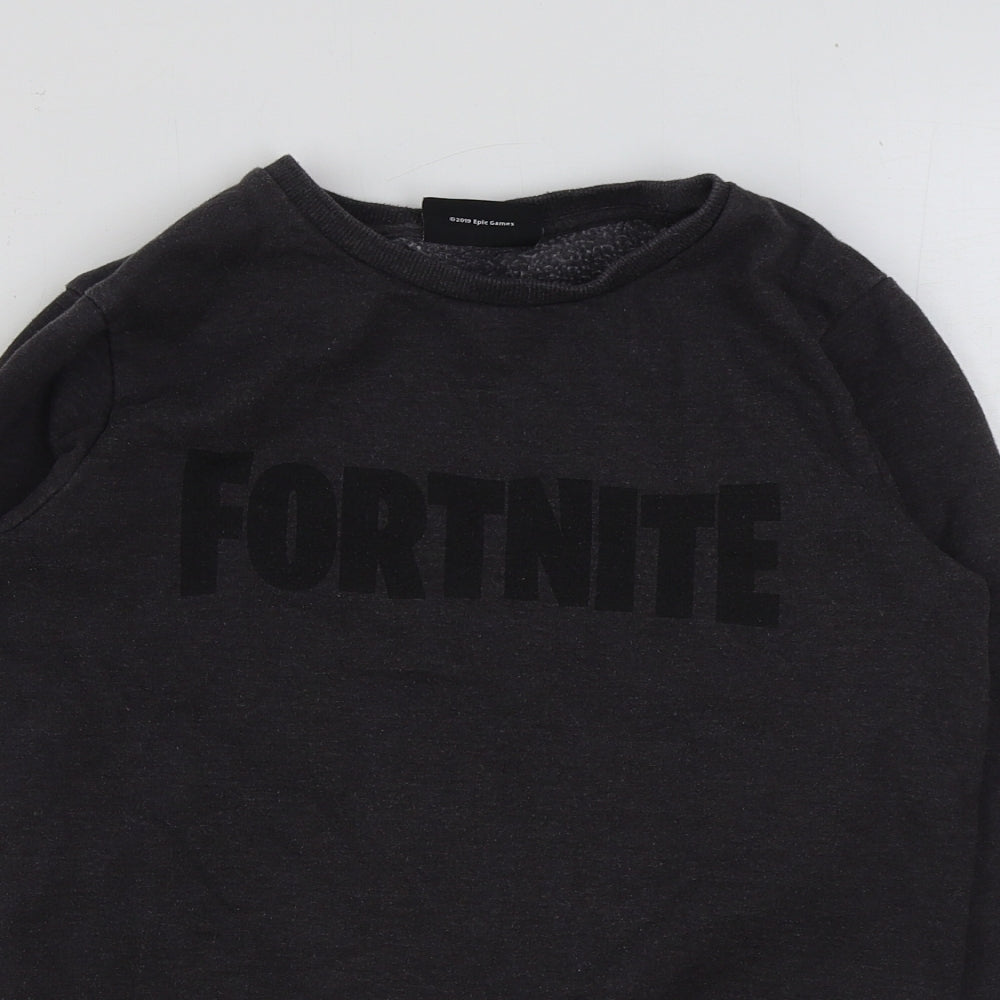 matala Boys Grey Cotton Pullover Sweatshirt Size 12 Years Pullover - Fortnite
