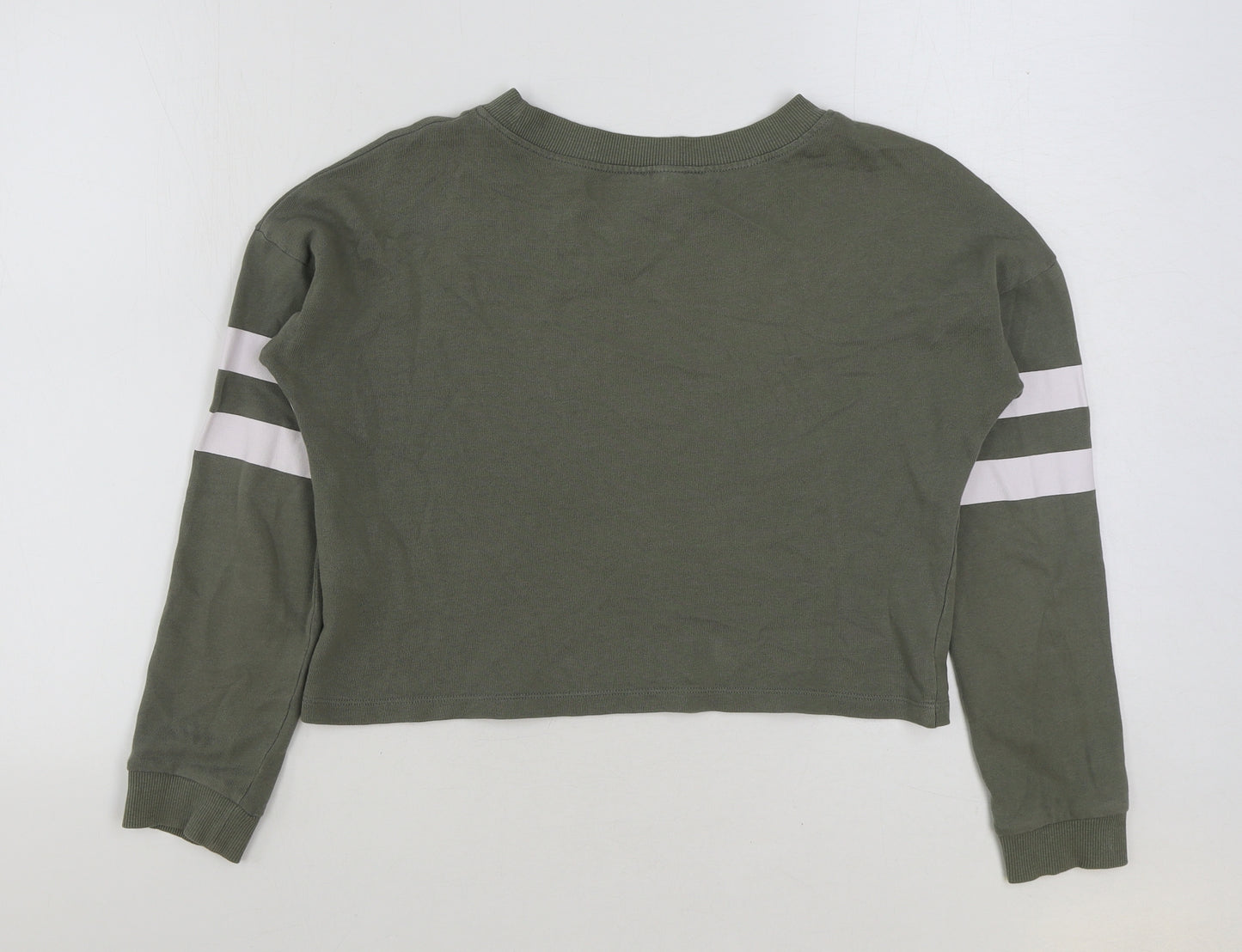 H&M Girls Green Cotton Pullover Sweatshirt Size 11-12 Years Pullover