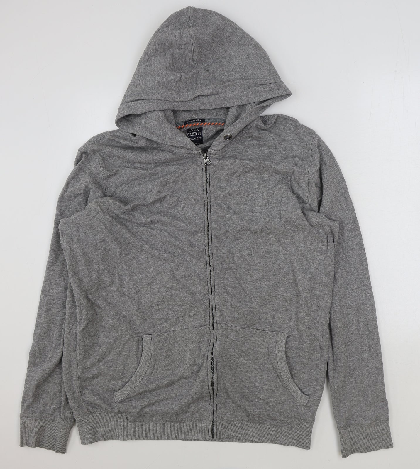 Preworn Mens Grey Polyester Full Zip Hoodie Size 2XL