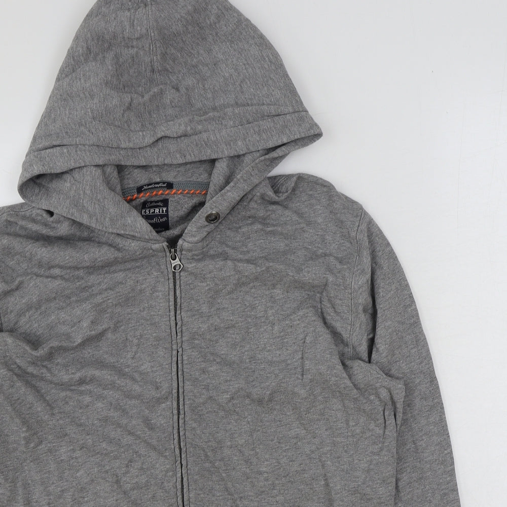 Preworn Mens Grey Polyester Full Zip Hoodie Size 2XL
