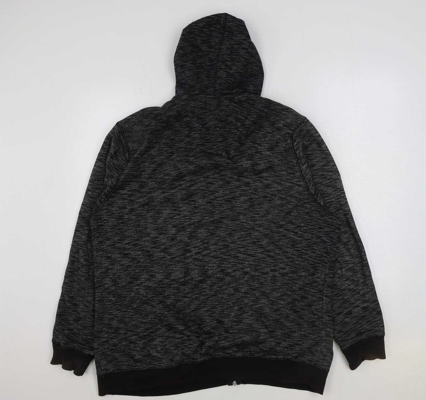 George Mens Grey Cotton Full Zip Hoodie Size XL