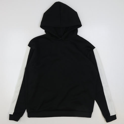Boohoo Womens Black Polyester Pullover Hoodie Size 8 Pullover