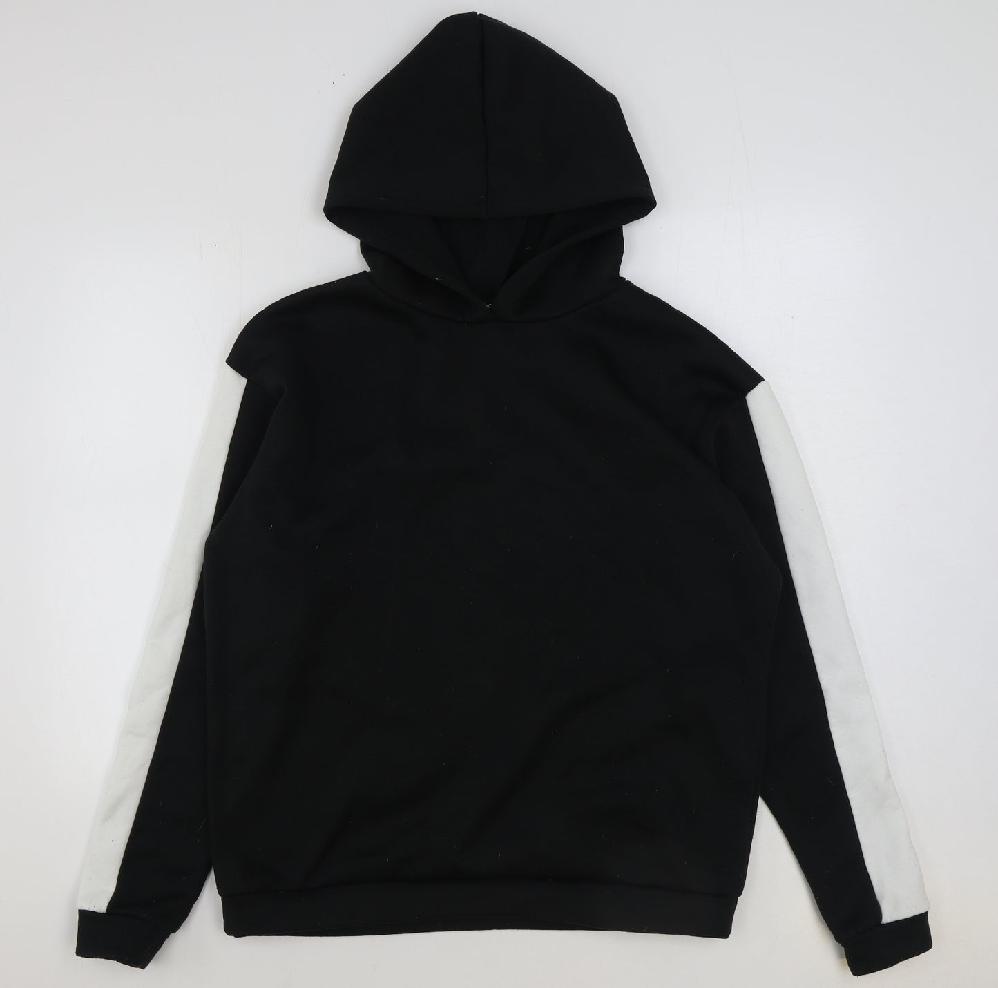 Boohoo Womens Black Polyester Pullover Hoodie Size 8 Pullover