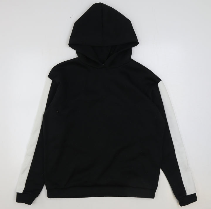 Boohoo Womens Black Polyester Pullover Hoodie Size 8 Pullover