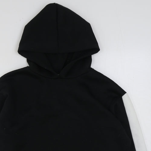 Boohoo Womens Black Polyester Pullover Hoodie Size 8 Pullover