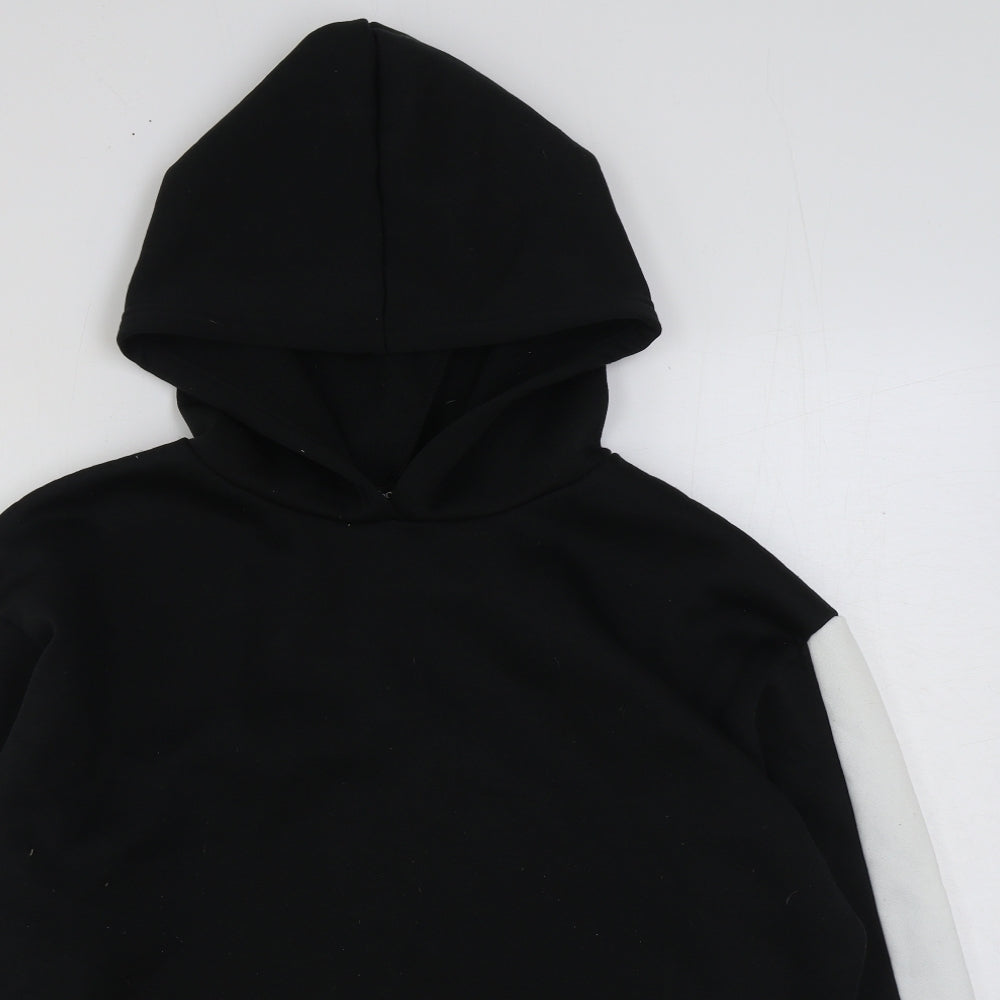 Boohoo Womens Black Polyester Pullover Hoodie Size 8 Pullover
