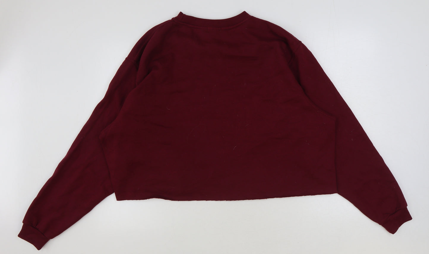 prettylitt Womens Red Cotton Pullover Sweatshirt Size XL Pullover