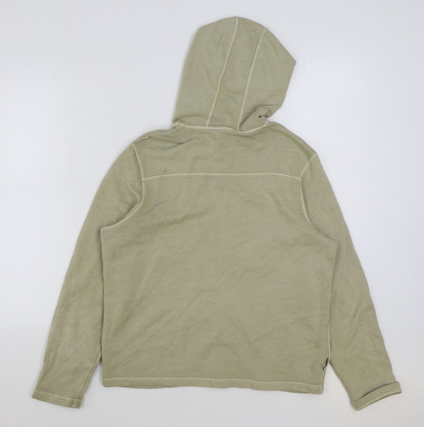 Marks and Spencer Womens Beige Cotton Full Zip Hoodie Size 14 Zip